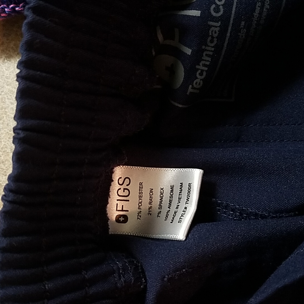 Women Figs Technical Collection Scrub Pants Navy Blue Size Small - Picture 7 of 7